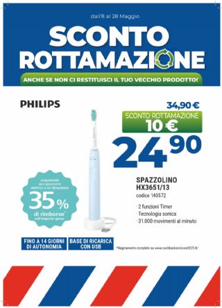 SPAZZOLINO ELETTRICO PHILIPS HX3651/13